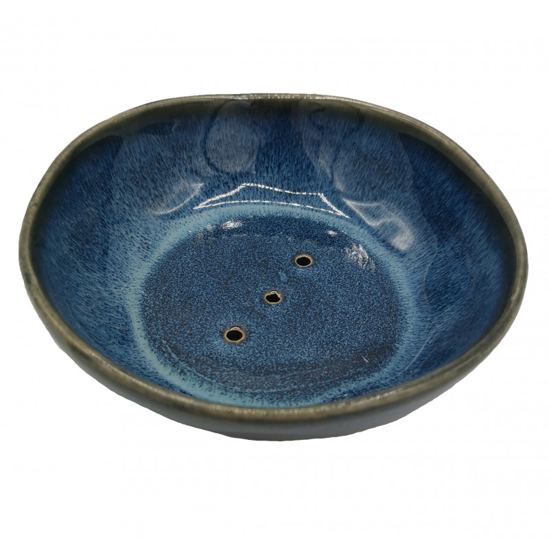 Porte Solide Vaisselle en poterie bleue