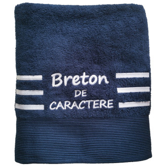 Drap de Bain "Breton de caractère" bleu marine