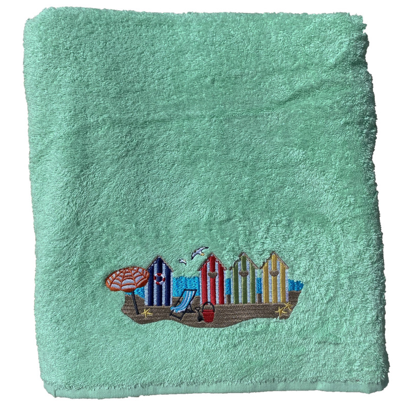 Drap de Bain "4 Cabines Transat" VERT D'EAU