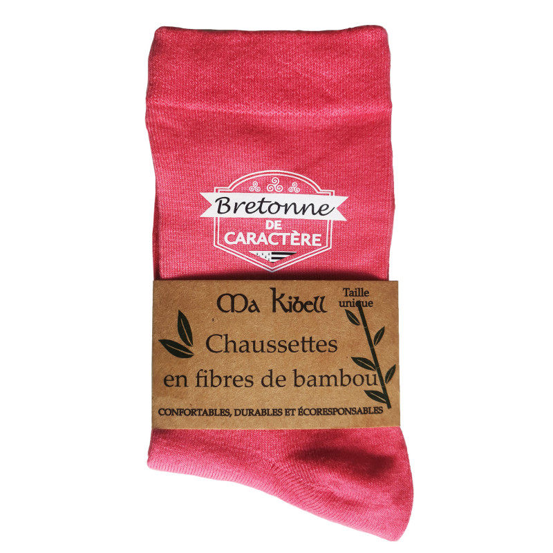 Chaussettes en fibres de bambou, design "Bretonne de caractère"