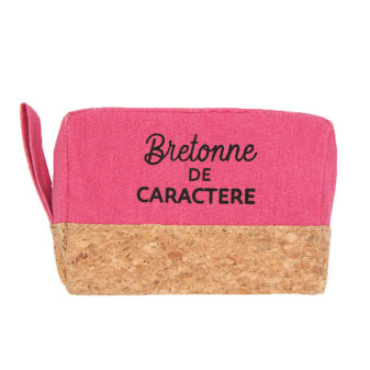 Trousse de toilette fushia liège Bretonne de caractère