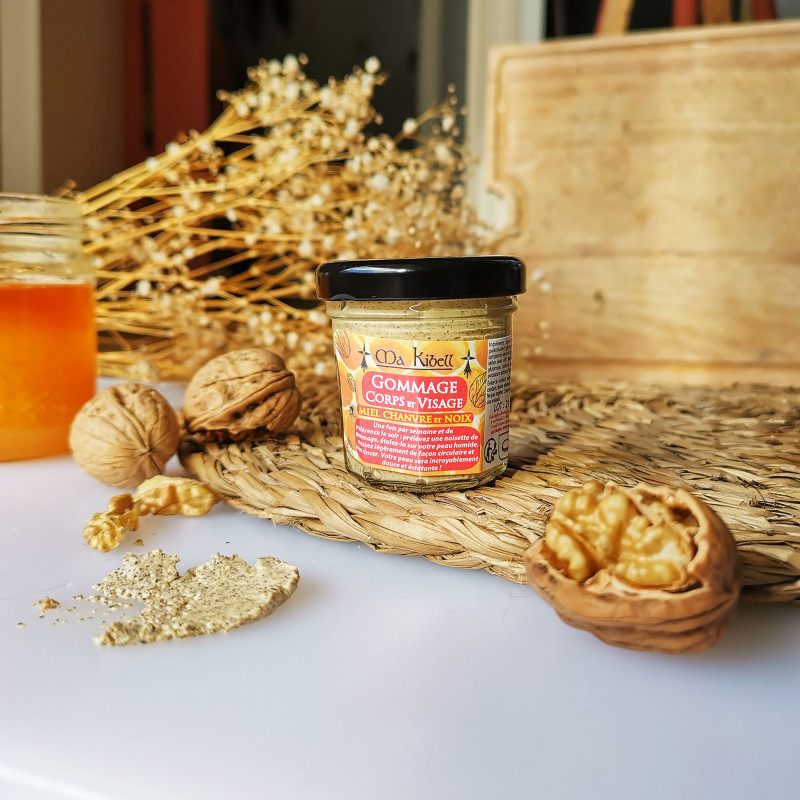 Mini Gommage Corps et Visage Miel Chanvre et Noix 40ml