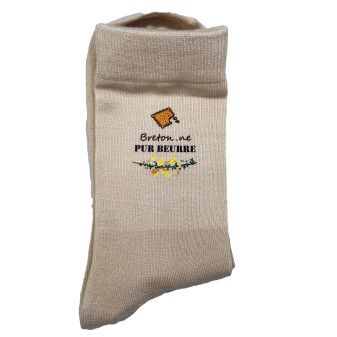 Chaussettes en bambou "Breton.ne Pur Beurre"
