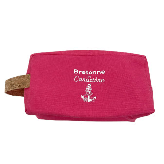 Trousse de toilette fushia liège Bretonne de caractère