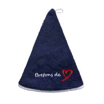 Torchon rond "Bretons de coeur"