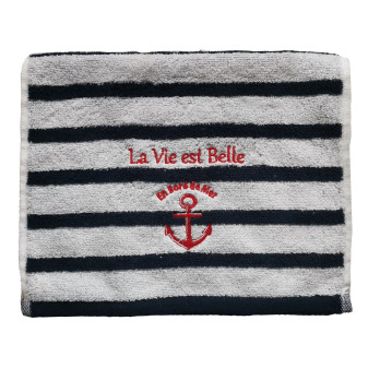 Serviette invité "La vie est belle en bord de mer"