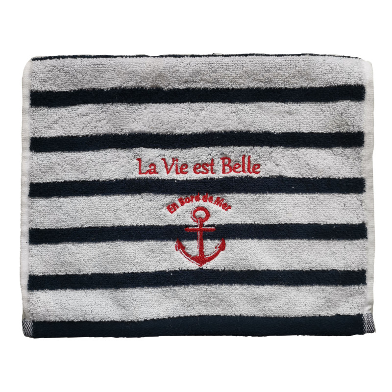 Serviette invité "La vie est belle en bord de mer"