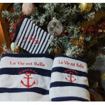 Serviette invité "La vie est belle en bord de mer"