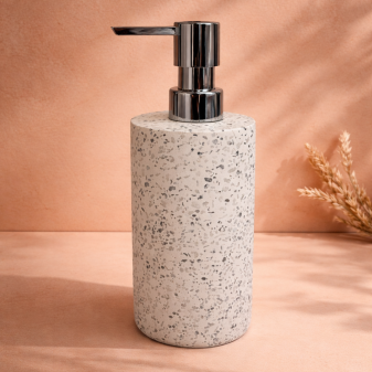Distributeur de savon effet Terrazzo bleu