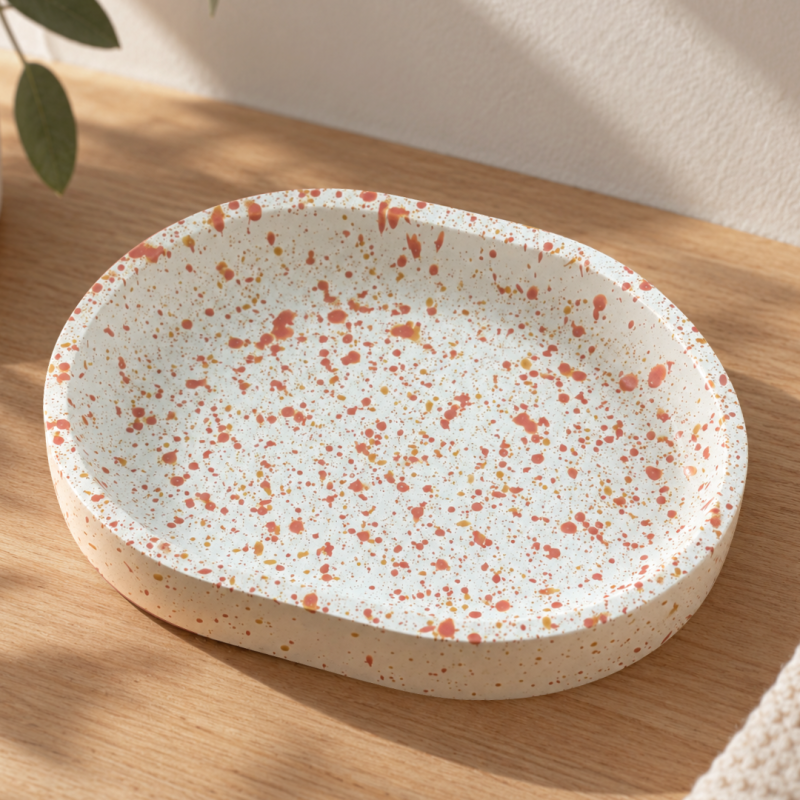 Porte savon effet Terrazzo rose